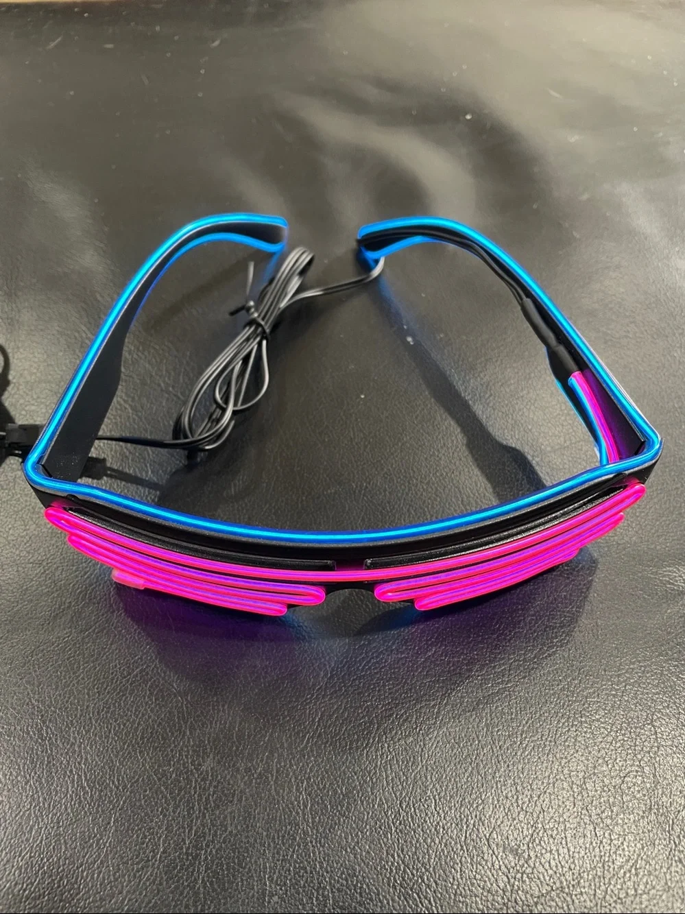 Neon Blue and Pink Light Up Glasses